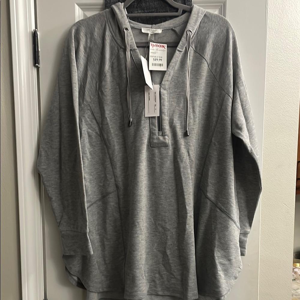 Gray Hooded womens Shirt